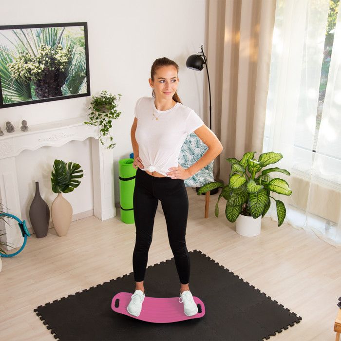 Planche d equilibre Twist Board Balance Board RELAXDAYS Entrainement fitness muscles abdos jambes Noir Cdiscount Sport