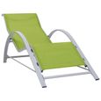 FR Life518331 &Moderne Lot de 2 Bain de soleil avec table - Fauteuil relax - Fauteuil Chaise Jardin - Aluminium Vert-2