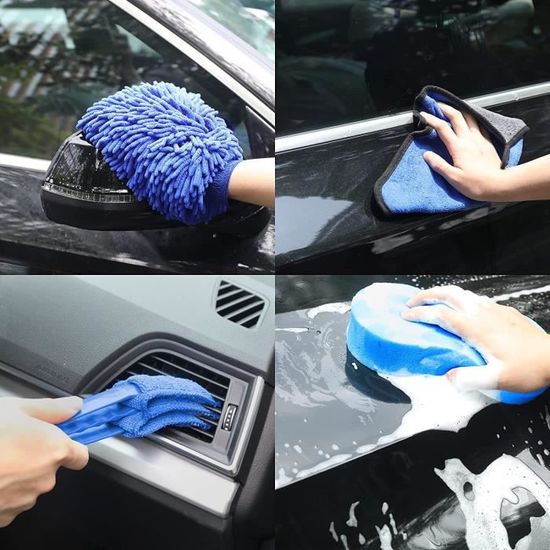 Kit Nettoyage Voiture CHWNIBAY 10 Pièces - Detailing Complet Intérieur Extérieur Avec Accessoires Premium