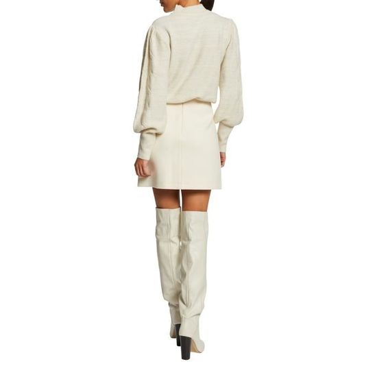 Jupe courte blanche MORGAN Coupe droite Fermeture zip Ecru Cdiscount Pret a Porter