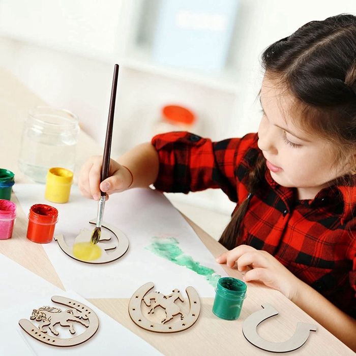 Kit Bricolage 16 Fers à Cheval En Bois – Carillons à Vent DIY à Peindre – Loisirs Créatifs Enfants Anniversaire Noël