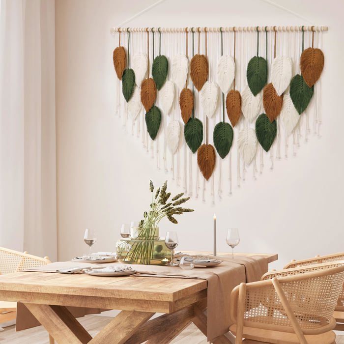 Lot De 4 Décorations Murales Rondes En Bois – Style Bohème – Pour Chambre, Salon, Couloir - 5