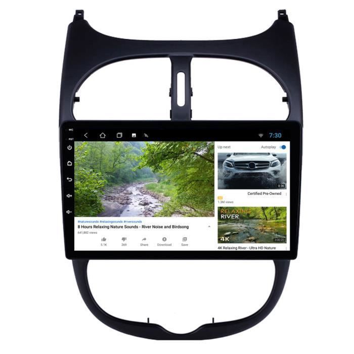 Autoradio tactile GPS Bluetooth Android & Apple Carplay Peugeot 206 avec  caméra de recul