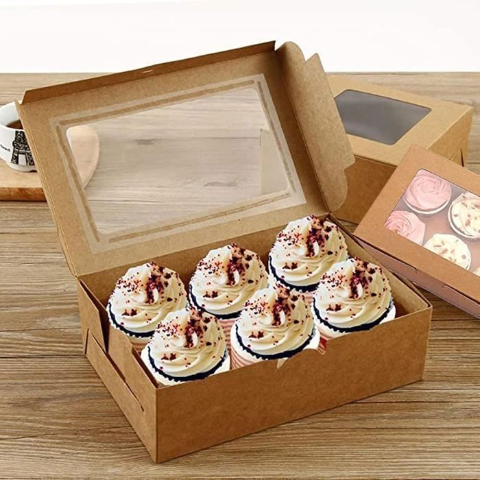 Boite Triangle DOUBLE Sandwich Kraft Brun Avec Fenêtre , Par 50 Unites