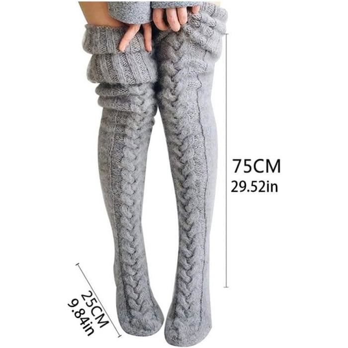 Chaussettes hautes mi cuisses femme laine deals