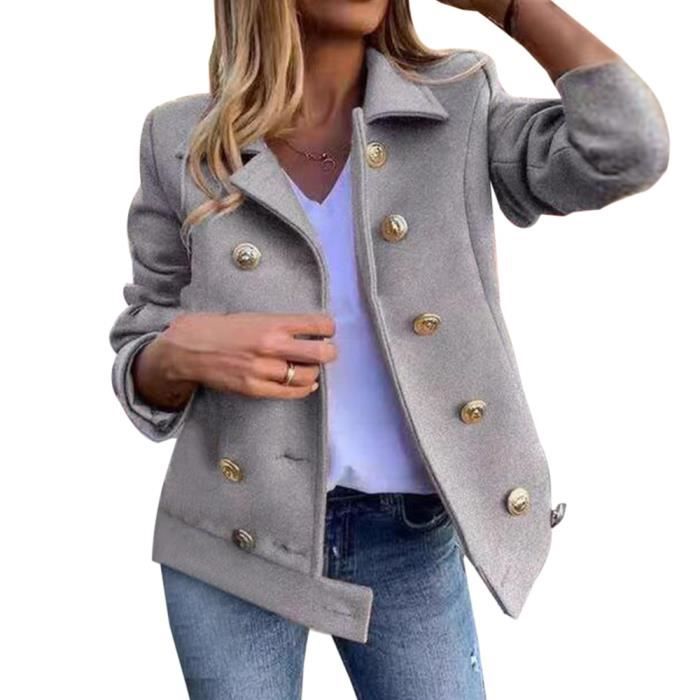 Manteau 2020 nouveau femmes mode printemps automne Style europeen cachemire manteau femme couleur unie vestes Type khaki Blanc Cdiscount Pret a Porter
