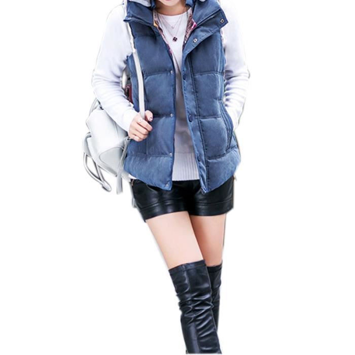Doudoune Femme,Doudoune Sans Manches Ultra Légère Zippée Hiver