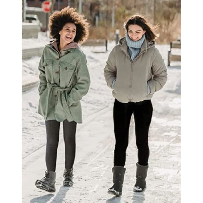 Femme Pantalons Chauds Hiver Thermique Leggings Double en Polaire Taille Haute Collants Leggings Pantalon d hiver Peluche le noir Cdiscount Pret a Porter
