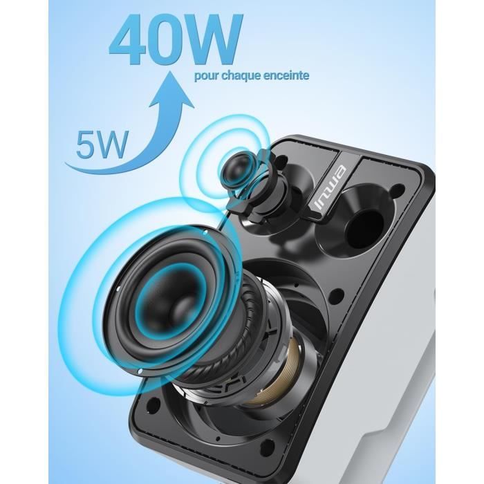 Enceintes Extérieures Murales 3.5 Pouces 200W – Bluetooth Filaire, étanches, Pour Jardin Ou Bateau