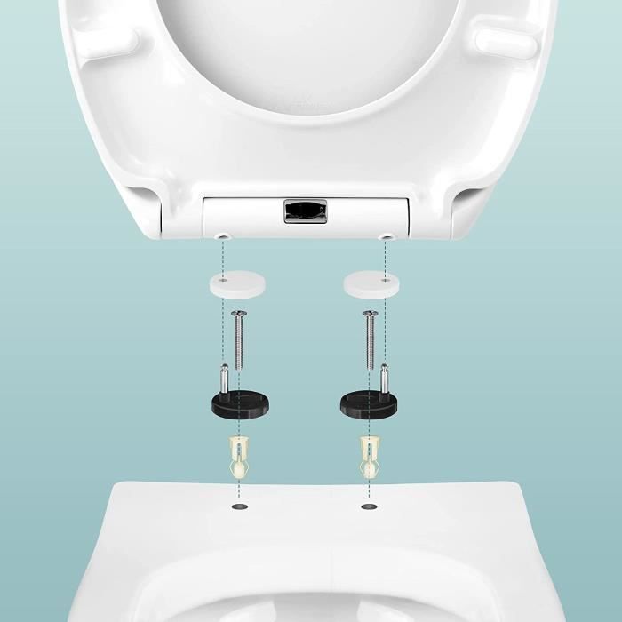 Abattant WC Standard Durable Lunette Toilette avec Frein de Chute