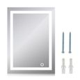 Miroir LED Tactile Rectangulaire 70x50cm pour Salle de Bain et Douche - Blanc-3