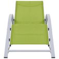 FR Life518331 &Moderne Lot de 2 Bain de soleil avec table - Fauteuil relax - Fauteuil Chaise Jardin - Aluminium Vert-3
