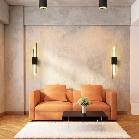 Applique Murale Interieur LED 19W Lampe Murale 2 Ronde Noir Blanc Chaud  3000K Moderne pour Chambre Salon Escalier Couloir - Noir - Cdiscount Maison