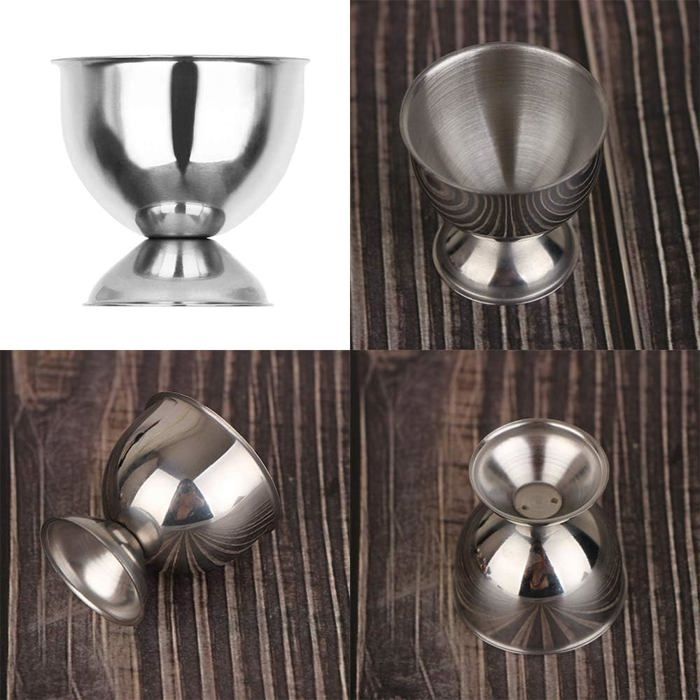 Lot De 4 Coquetiers En Acier Inoxydable Argenté - Empilables, Pour œufs à La Coque, Petit-déjeuner, Camping