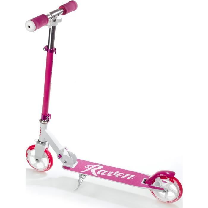 Trottinette Enfant RAVEN Pastelle 200mm – Roues 82A, Abec9, Guidon 5 Hauteurs, Pliable, Béquille, Grip, Charge 100kg