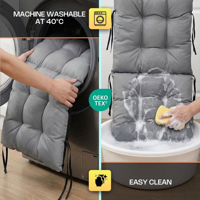Coussin Dossier SuperKissen24 - 123x48cm, Imperméable Polyester - Pour Chaise Longue, Banc, Intérieur/extérieur