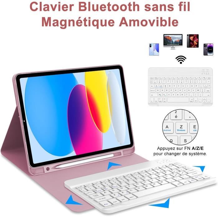 Clavier Ipad 10 Eme Generation 10.9 - Coque Clavier Ipad 10Eme Generation,  Azerty Français Clavier Bluetooth Détachable Clav[J1591] - Cdiscount  Informatique