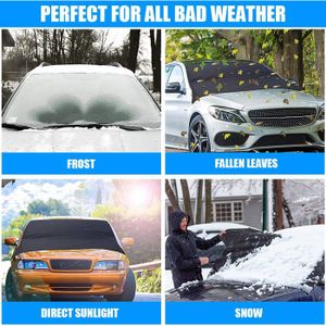 Housse De Protection Voiture Hiver Anti-Neige & Pare-Soleil Étendu - Couverture Pare-Brise + Capot, Imperméable, Réfléchissante, Taille 230x250 Cm Pour Voiture, Camion, SUV