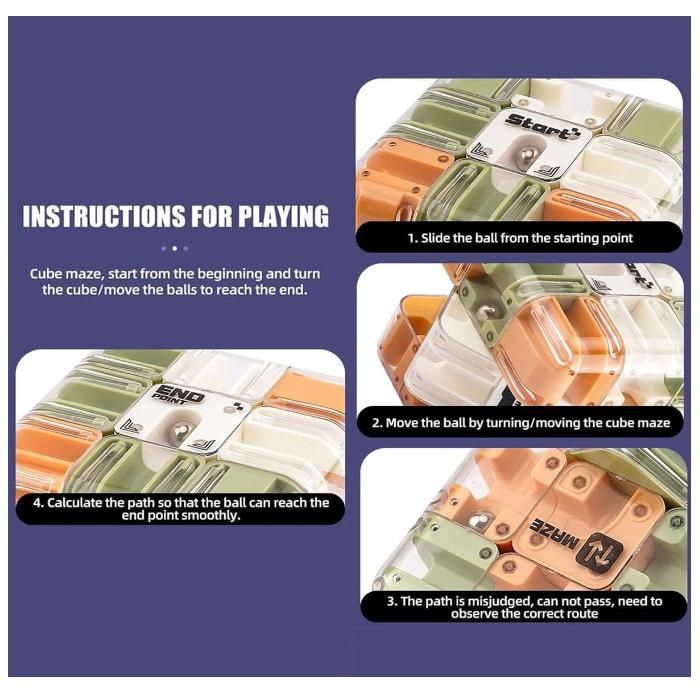 Cube Labyrinthe 3D – Casse-tête En Boule, Entraînement Du Cerveau, Labyrinthe à Billes, Jeu De Logique Et De Concentration, Anti-stress Pour Enfants Et Adultes