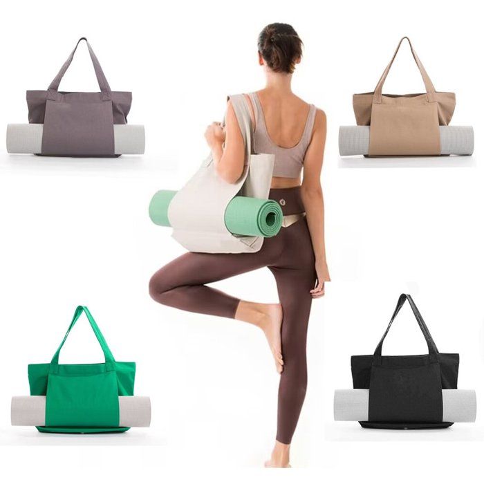 Sac De Yoga / Sac à Main En Toile Grande Capacité - Couleur Grise - Style Sac à Dos Ou Bandoulière - Neuf Avec étiquettes