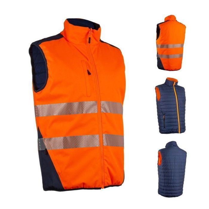 Gilet Réversible L.L.Bean En Duvet D'oie – Homme Taille L – Orange Et Bleu