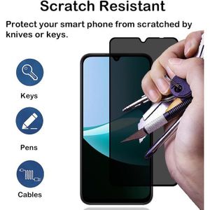 Coque Portefeuille + Verre Trempé Anti-espion Pour Xiaomi Redmi - Modèles 14C, 13C, A2, A1, Noir, Cuir Synthétique
