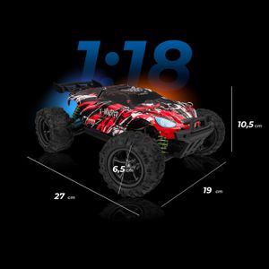 Voiture RC 4WD 1:10 – 52 Km/h, Double Batterie 40 Min, Tout-terrain étanche, 2 Coques Interchangeables, Cadeau De Ouf !