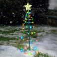 Lanterne Solaire Arrosoir Décoratif Père Noël - Décoration Extérieur Noël, étanchéité, Support Inclus
