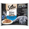LOT DE 3 - SHEBA - Mini Filets en Sauce Sélection aux Poissons Pâtée pour chat - paquet de 4 sachets de 85 g-0