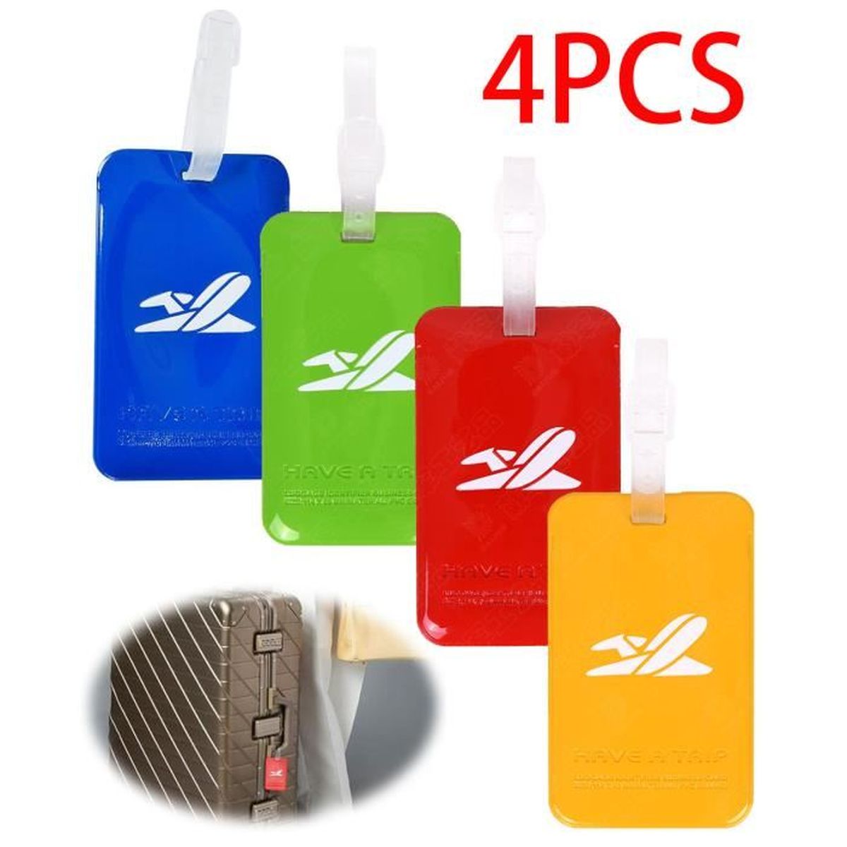 2Pcs Étiquette De Bagage, Étiquette De Bagage Avion Avec