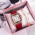 RMEGA Coffret Cadeau Montre Femme Montre Femme , Bracelet Femme , Montre pour Femme - Etanche - Analogique - Rouge