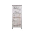 Meuble d'Appoint Chevet - MOBILI REBECCA - Blanc Shabby - 1 Port 2 Tiroirs