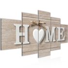 Runa art Tableau Décoration Murale Bois Home 200x100 cm - 5 Panneaux Deco Toile Prêt à Accrocher 014751a