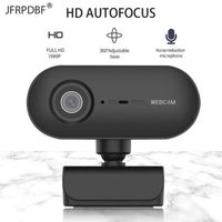 noir Webcam Full HD 1080P caméra Web avec Microphone prise USB pour ordinateur réunion en direct appel v - black