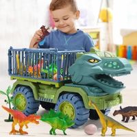 Camion Dinosaure Jouet de Transporteur avec 3 Petits Dinosaures Cadeaux Jouet pour Enfant 2 3 4 5 6 7 Ans Garçon Filles

