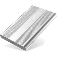 Disque dur externe 4TB Portable Disque dur externe USB 3.0 SATA HDD portable pour Mac, PC, ordinateur portable, Xbox ARGENT. 4 TO