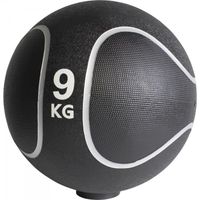 Médecine ball noir/gris 9kg - GORILLA SPORTS - Accessoire fitness pour renforcer le haut du corps et les bras
