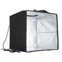 Tente de tir portable pliable de studio photo avec lumières LED - GOTOTOP - Blanc