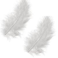 TD® 100 Plumes blanches 8 cm - 10 cm - Accessoires plumes de mariage faits à la main artisanat beau blanc