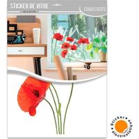 Autocollant pour vitres coquelicots - Rouge - 11.95