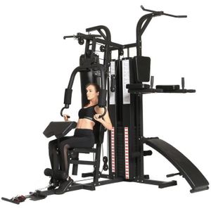 BARRE POUR TRACTION Dione HG5 – Station de fitness – Multi-Gym – Station de musculation avec sac de frappe – Poids de 65 kg – Extensible jusqu'à 100 kg
