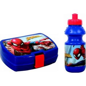 Bagtrotter BAGTROTTER Boite Déjeuner et gourde en plastique 380ml Spider-Man  Bleu pas cher 