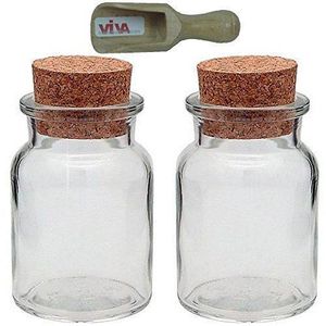 Bouteille en verre transparent avec bouchon en liège, bocal à épices  africain, expérience scientifique, bouteille de dérive artisanale, 2ml,  11x35mm