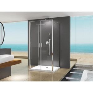en verre transparent sans receveur de douche 6 mm salle de bain BuyLando Cabine de douche Freja en 1//4 de cercle 90x90x195 cm