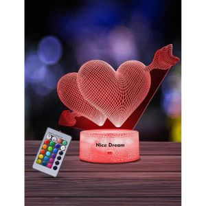 VEILLEUSE BÉBÉ Veilleuse Cœur Pour Enfants - CHICHENG - Nice Dream - 16 Couleurs Changeantes - Télécommande - Rechargeable USB
