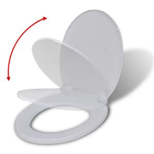 TISONNIER - PINCE Abattant WC à fermeture en douceur  46 x 34 cm Blanc Ovale 110-170 mm (ajustable)
