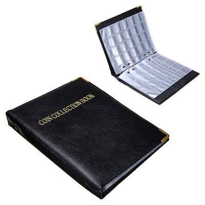 Album De Collection Yunkctuk – 300 Pièces Et 36 Billets, Classeur Avec 24 Pages Transparentes Pour Pièces 2 Euros Et Timbres (Noir)