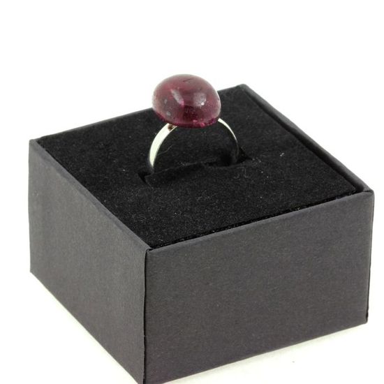 Bague Rubis Corindon Surélevé Sur Argent Massif 925 - Taille Réglable 52-60 - Made In France