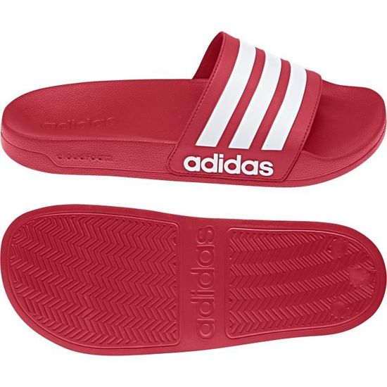 Sandales adidas Cloudfoam Adilette rouge fonce blanc rouge fonce 48 1 2 Cdiscount Sport