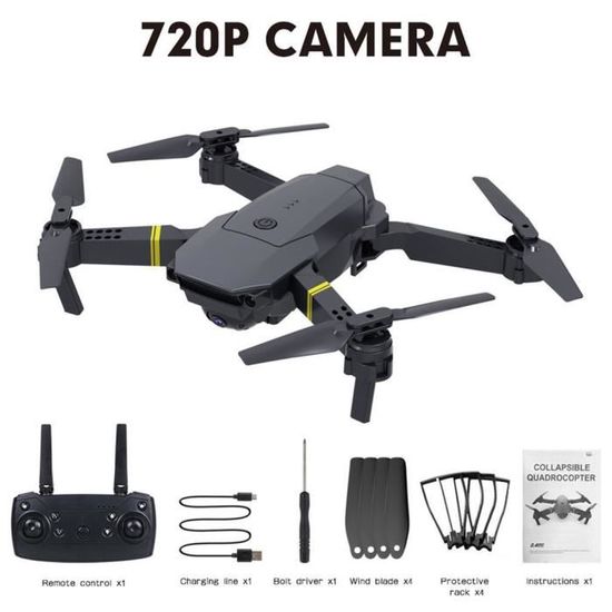 Drone Caméra Enfants Adultes Pliable - 720P/1080P/4K HD Grand Angle  Débutant FR